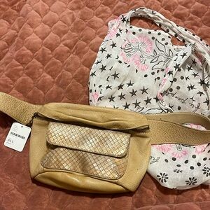 Free People Leather Crossbody Yellow/Jaune New with Tags